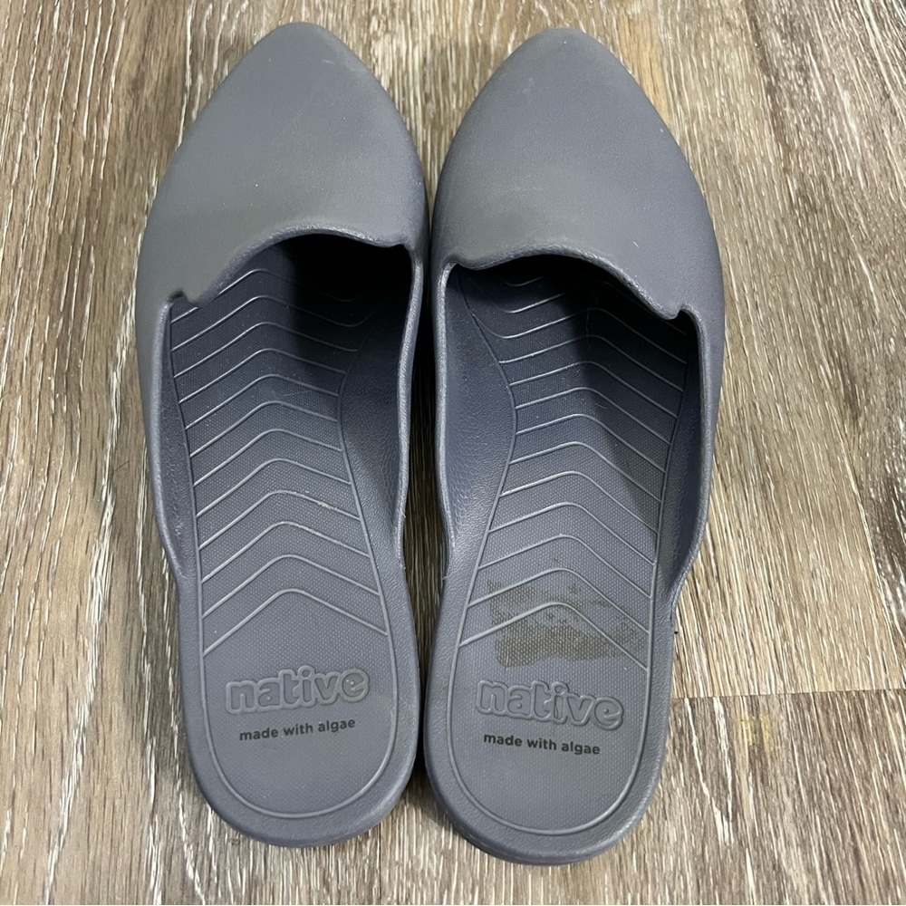 Native Shoes Ava Bloom (Onyx) Mules Size 6 Slip On Washable Easy Clean Flats - Picture 5 of 8